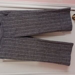 MYMICHELLE GRAY PINSTRIPED CROPPED WIDE LEG PANT